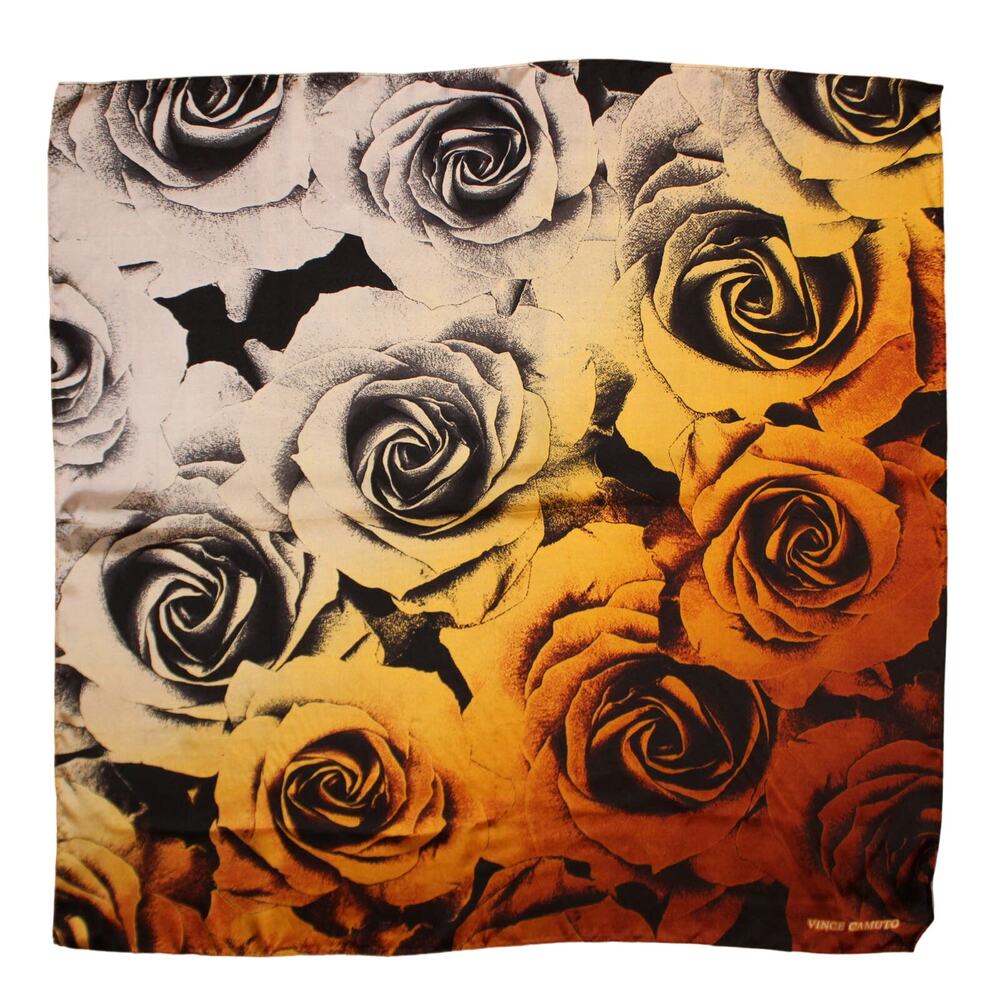 Vince Camuto 100% Silk Dipped Roses 36" Square Scarf #VC2371